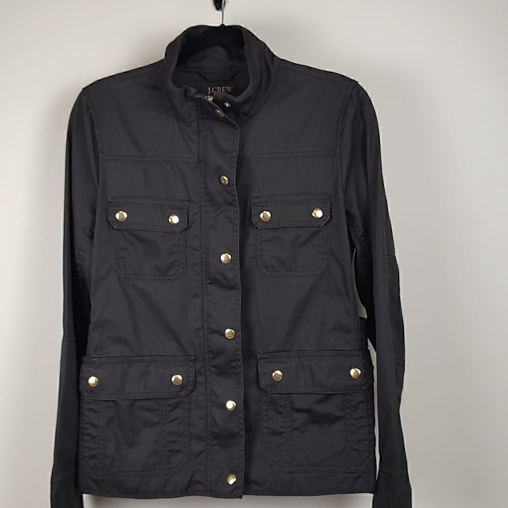 J. Crew Relaxed Boyfriend Field Jacket Dark Green Size Small Military Utility